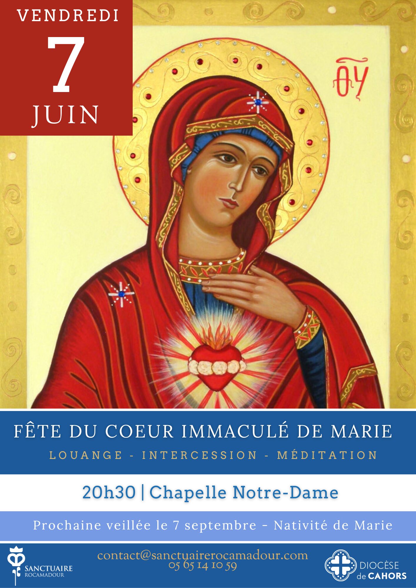 affichée veillée coeur immaculé de Marie